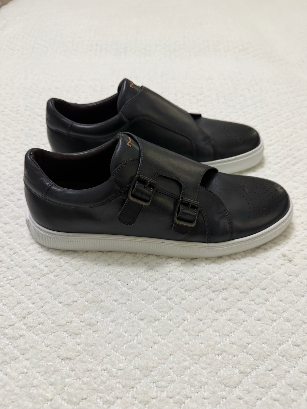 Martin Dingman Lorenzo Double Buckle Black Leather Sneaker Men’s Size 11 M